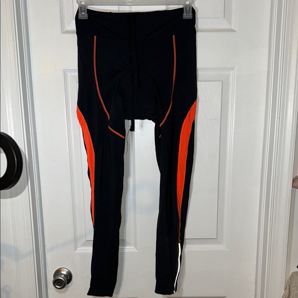 SPOEAR Black and Orange Active Tights